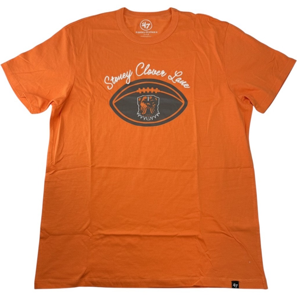 47 Brand x Stoney Clover Lane Cleveland Browns NFL Tee Shirt Orange Large NEW